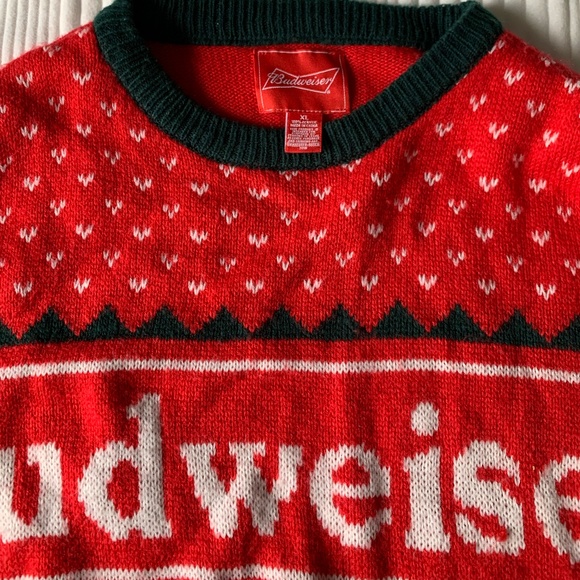 Budweiser Christmas Sweater with Clydesdales Vintage Look Size XL - Picture 4 of 5
